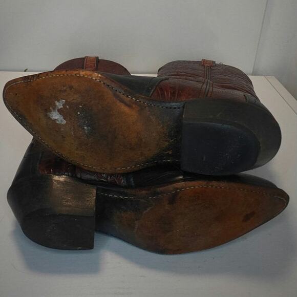 Vintage leather 2 tone Code West Cowboy boots sz 7 - Picture 6 of 7